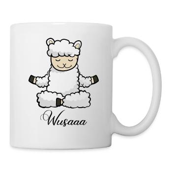 Auszeit Durchatmen Wusaaa schaaf - Tasse - Weiß - Rechts