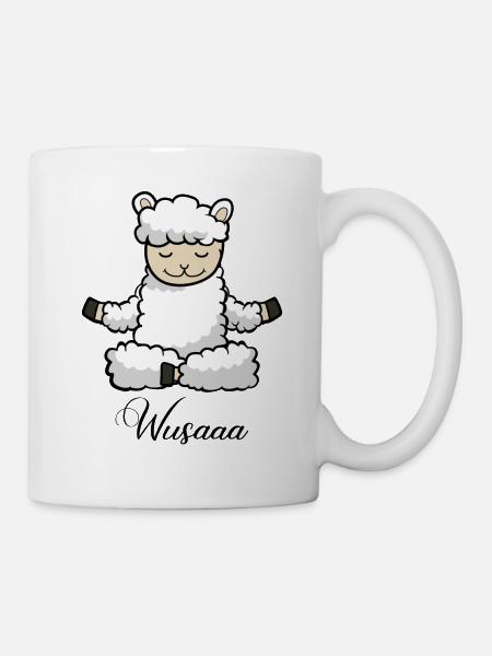 Auszeit Durchatmen Wusaaa schaaf - Tasse - Weiß