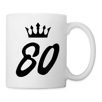 80 Zahl Krone - Tasse - Weiß - Rechts