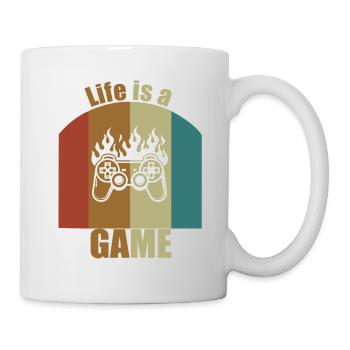 Life is a Game Retro Gaming Design mit Controller - Tasse - Weiß - Rechts