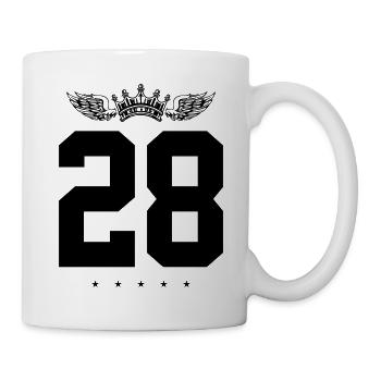 28 Zahl Krone - Tasse - Weiß - Rechts