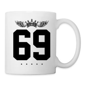 69 Zahl Krone - Tasse - Weiß - Rechts