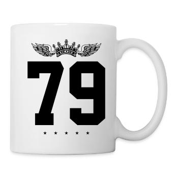 79 Zahl Krone - Tasse - Weiß - Rechts