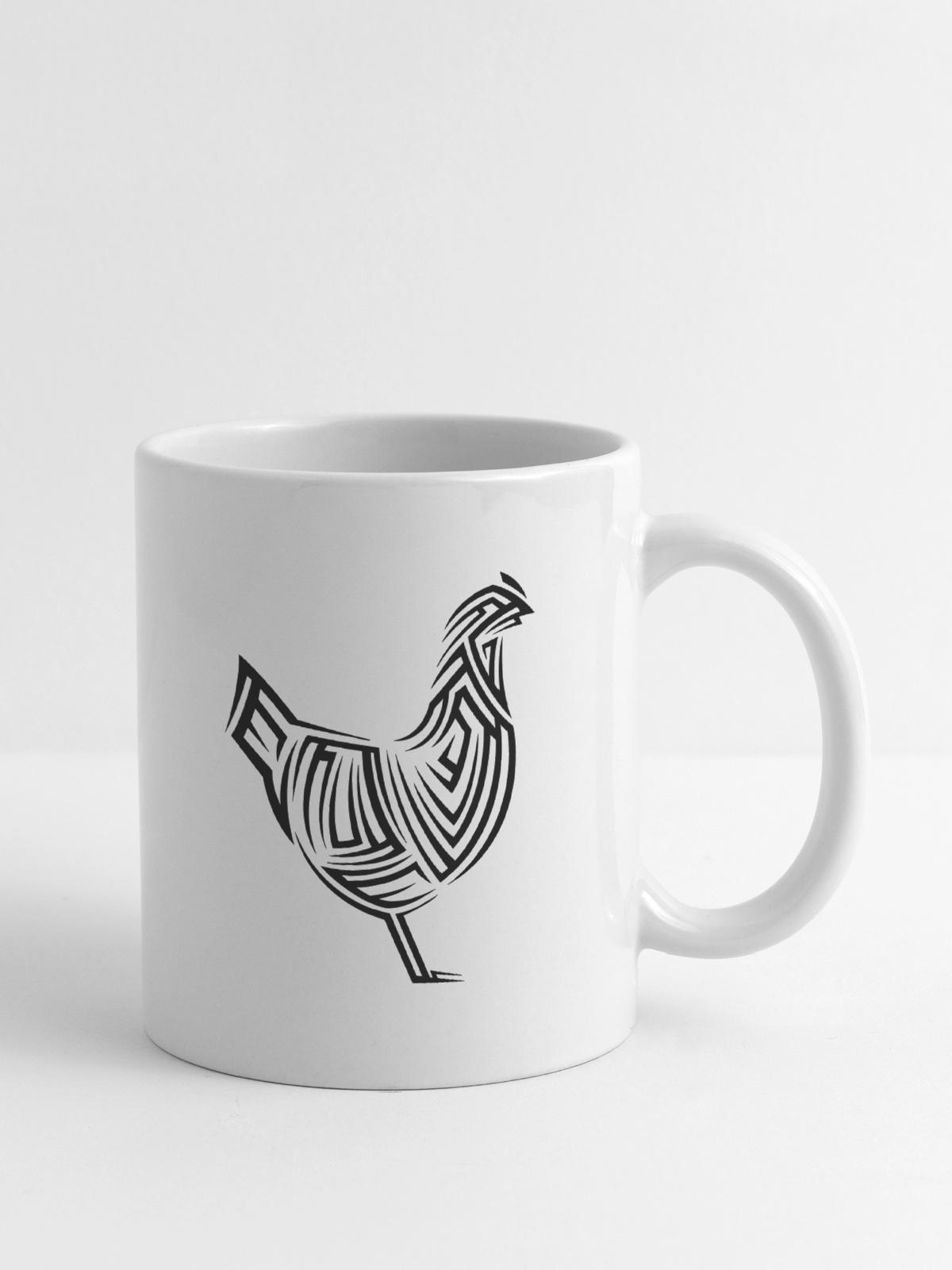 Chicken Tribal Tattoo - Mug - white - Right