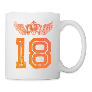 18 Zahl Krone - Tasse - Weiß - Rechts