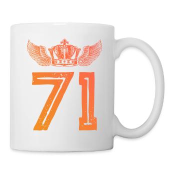 71 Zahl Krone - Tasse - Weiß - Rechts