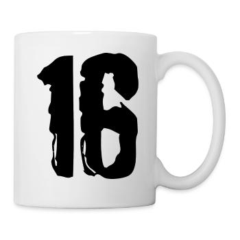 16 Zahl Trikot - Tasse - Weiß - Rechts