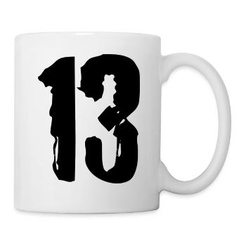 13 Zahl Trikot - Tasse - Weiß - Rechts