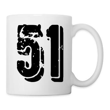 51 Zahl Trikot - Tasse - Weiß - Rechts