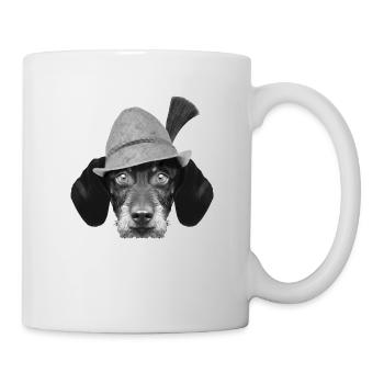 Bavaria Dackel Hund Hut Bayern Kopf Tradition Jagd - Tasse - Weiß - Rechts