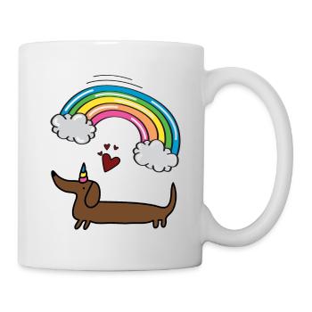 Einhorndackel - Tasse - Weiß - Rechts