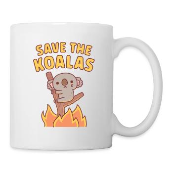 Koala triste pris dans un feu de brousse, sauvez les koalas - Mug blanc - blanc - Droite
