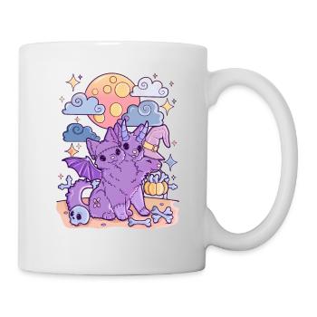 Kawaii Creepy Katze Horror Halloween Pastel Goth - Tasse - Weiß - Rechts