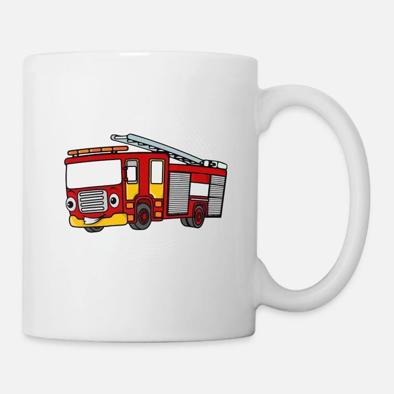 Feuerwehrauto Löschfahrzeug Geschenk Feuerwehr - Tasse - Weiß