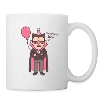 Lustiger mürrischer Vampir, den diese Party zum Kotzen bringt - Tasse - Weiß - Rechts