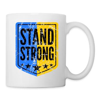 Ukraine stood strong coat of arms support - Mug - white - Right