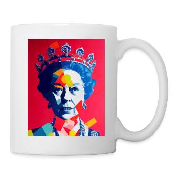 Queen Elizabeth Abstraktes Bild - Tasse - Weiß - Rechts