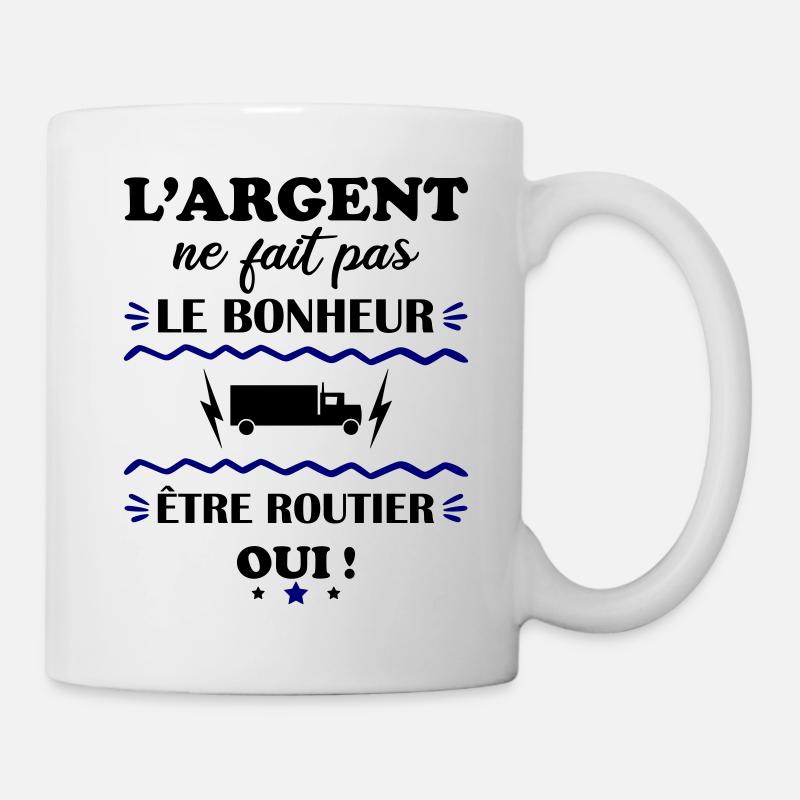 L'argent ne fait pas le bonheur routier - Mug blanc - blanc
