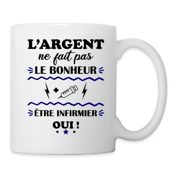 L'argent ne fait pas le bonheur infirmier - Mug blanc - blanc - Droite