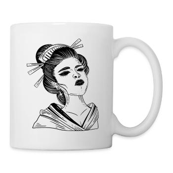 Schädel Skull Horror Japan Halloween Geisha - Mug - white - Right