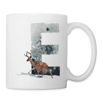 E – caractère décoratif – hiver - Mug blanc - blanc - Droite
