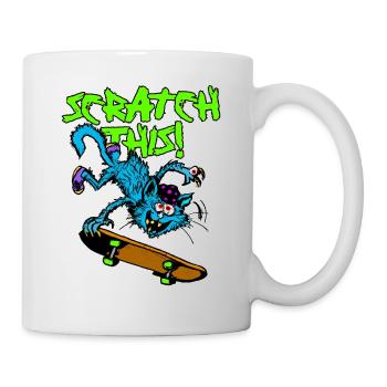 Scratch This! Punk Skater Cat - Mug - white - Right