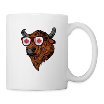 Büffel Geschenk Urlaub Kanada Flagge Kanada - Tasse - Weiß - Rechts