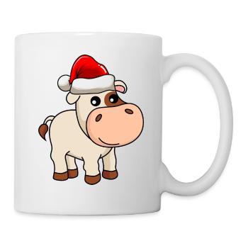 Kuh Comic Weihnachten - Tasse - Weiß - Rechts