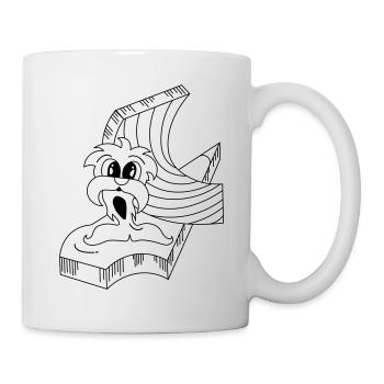 Pinguinmann auf Eisscholle - Tasse - Weiß - Rechts