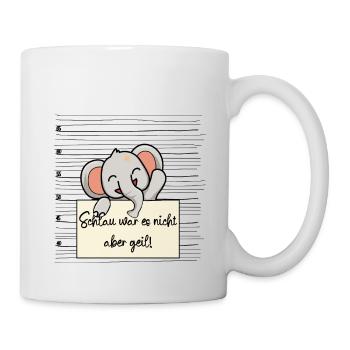 Elefant lustiger Spruch humor Gefängnisbild - Tasse - Weiß - Rechts