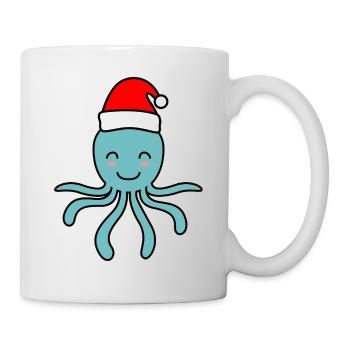 Krake Comic Weihnachten Xmas - Tasse - Weiß - Rechts