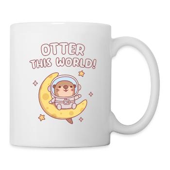 Cute Otter Astronaut On The Moon Otter This World - Mug - white - Right