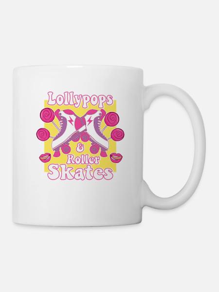 Roller Skating Lollypops Roller Skates Roller Skate - Mug - white