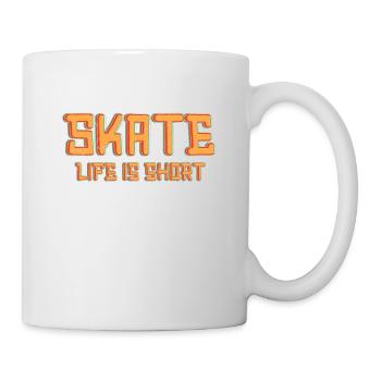 Skate Life Is Short Funny Skateboarder Quote Gifts - Mug blanc - blanc - Droite