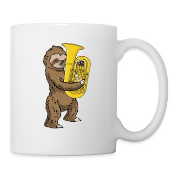Sloth Music Gift Kids Band Tuba - Mug blanc - blanc - Droite