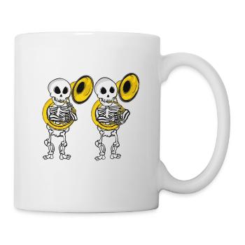 Sousaphon Spieler Skelett Musik Big Band Sousaphon - Tasse - Weiß - Rechts