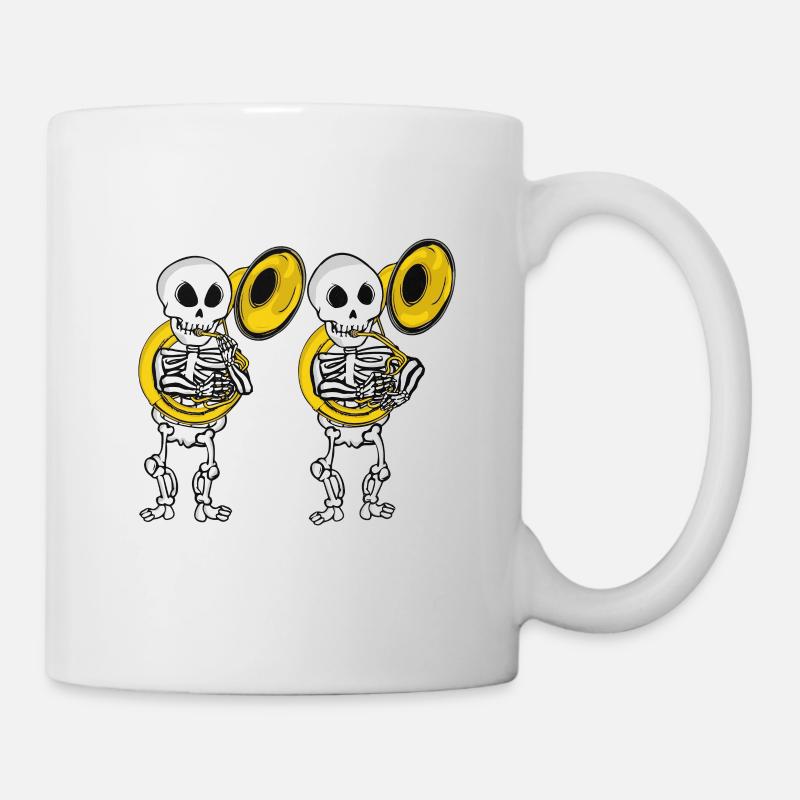 Sousaphone Player Skeleton Music Big Band Sousaphone - Mug blanc - blanc