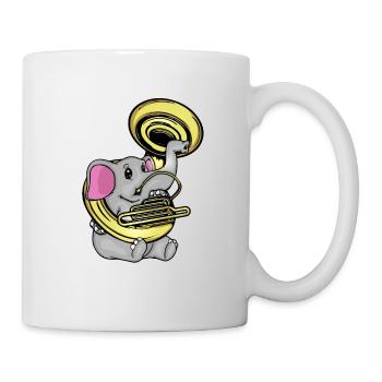 Sousaphone Musik Big Band Orchester Süßer Elefant - Tasse - Weiß - Rechts