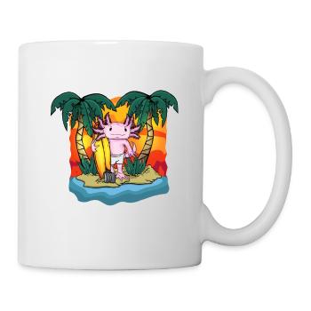 Surfer Geschenk Kinder Strand Meer Baden Axolotl - Tasse - Weiß - Rechts