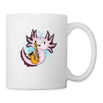 Axolotl Jazz Musik Geschenk Kinder Saxophon - Tasse - Weiß - Rechts