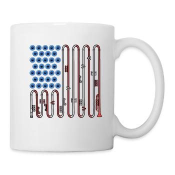 Trumpete USA Flagge Musik Big Band 4th Of July - Tasse - Weiß - Rechts