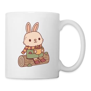 Cute Rabbit With Coffee Cottagecore - Mug - white - Right