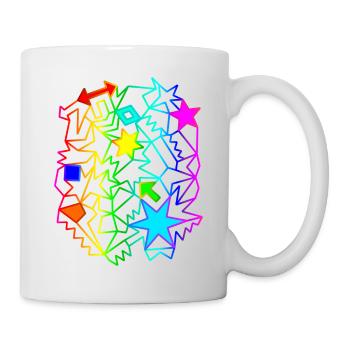 colorful stars arrows rainbow ornaments - Mug - white - Right
