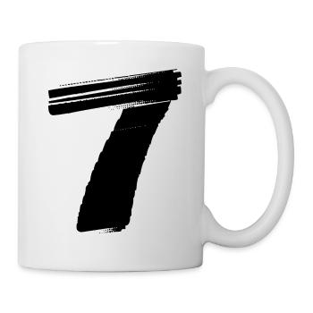 7 Maillot numéro - Mug blanc - blanc - Droite