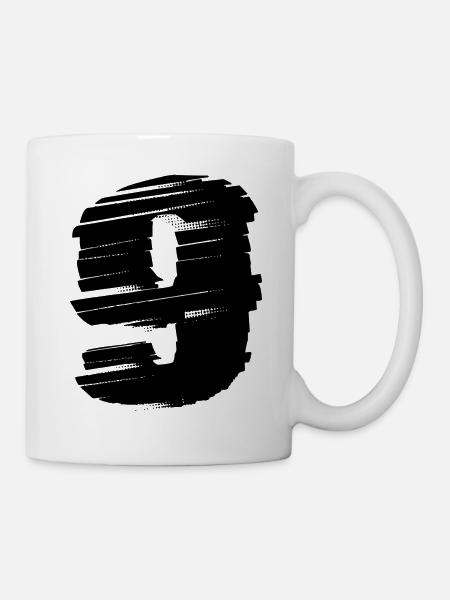 9 Zahl Trikot - Tasse - Weiß