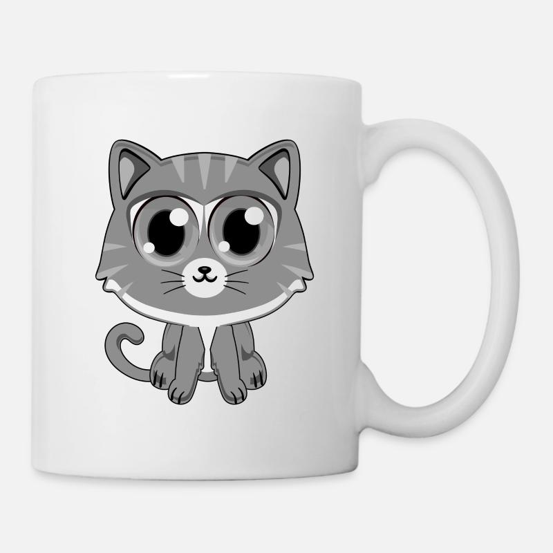 Grey Cat - Mug - white