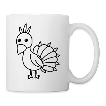 Paon Bande Dessinée Animal - Mug blanc - blanc - Droite