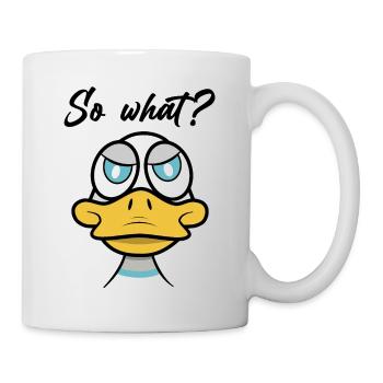 so what? with duck comic - Mug - white - Right