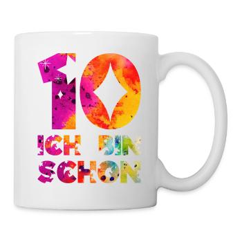 ICH BIN SCHON 10 EINHORN 10. GEBURTSTAG - Tasse - Weiß - Rechts