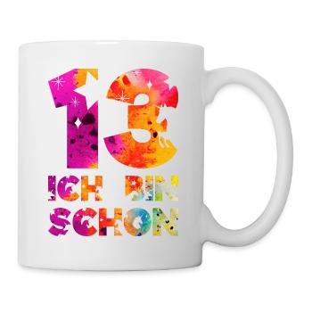 ICH BIN SCHON 13 EINHORN 13. GEBURTSTAG - Tasse - Weiß - Rechts